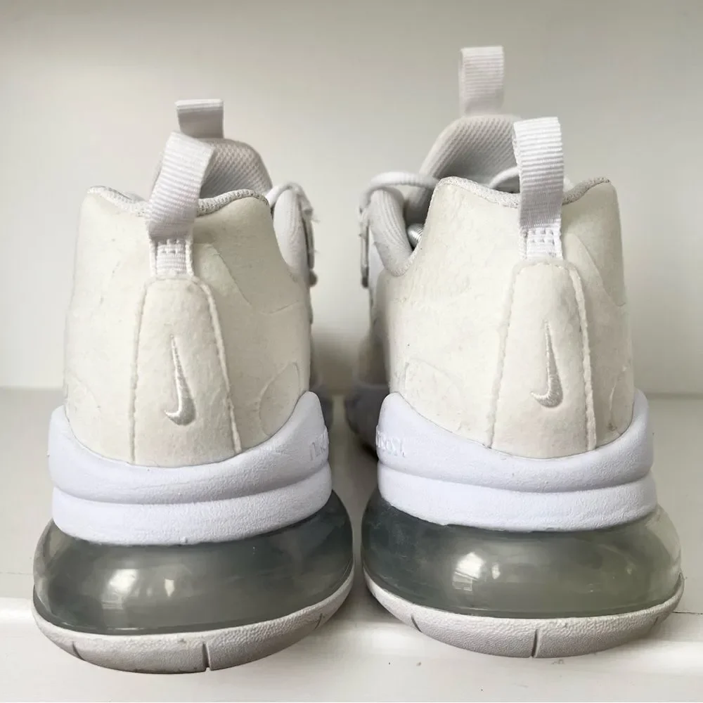 Nike Air Max 270 React Running Shoes Ivory BQ0103-100 Lace Up Size 7Y